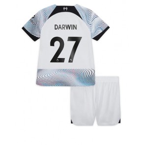 Liverpool Darwin Nunez #27 kläder Barn 2022-23 Bortatröja Kortärmad (+ korta byxor)